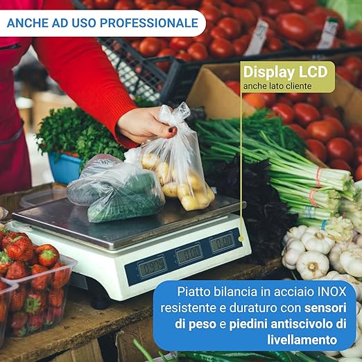 BILANCIA ELETTRONICA PROFESSIONALE DA BANCO PER ALIMENTI