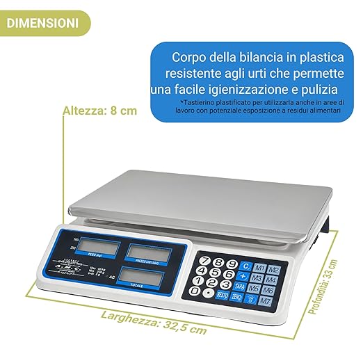 BILANCIA ELETTRONICA PROFESSIONALE DA BANCO PER ALIMENTI